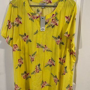 Croft & Barrow Yellow Floral Top